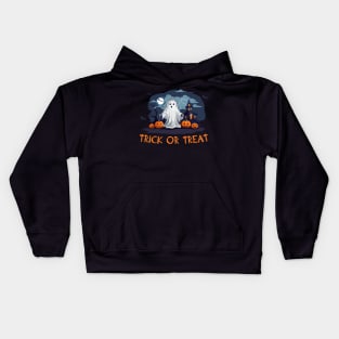 Trick or treat halloween on light colors Kids Hoodie